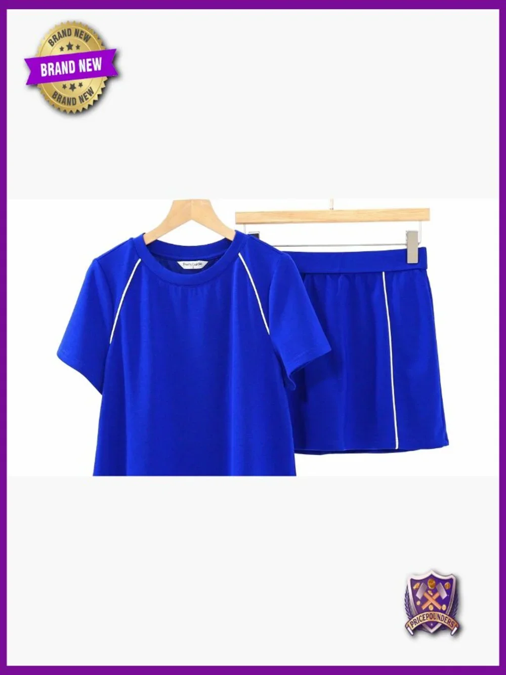 2 Piece Skirt Set Short Sleeve Top Skort Matching Outfit Travel